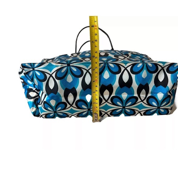 Fold-Up Pliage Large Tote Nylon Bag Geometric Pattern Vibrant Blue - Picture 8 of 8